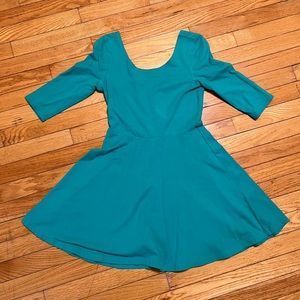 Teal Express Mini Dress with 3/4 sleeves! XS!